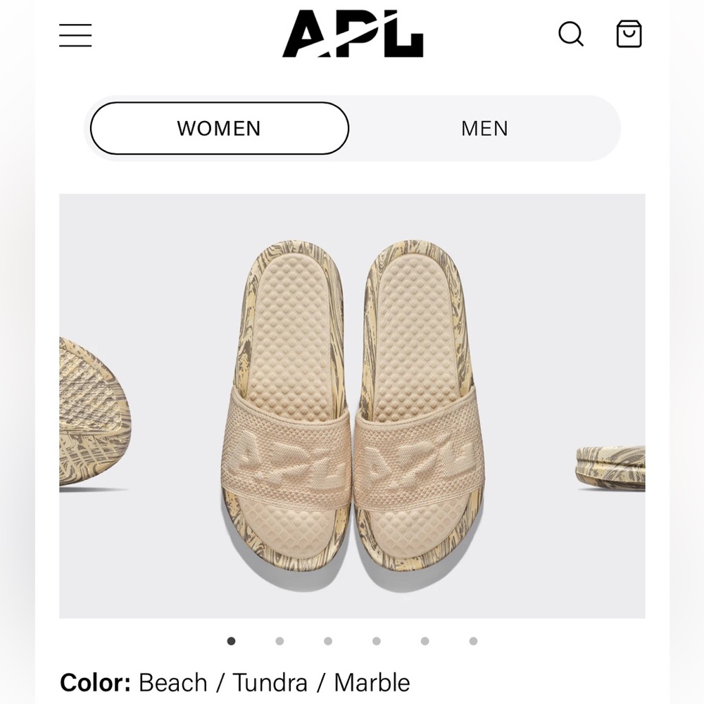 APL Big Logo Techloom Slide Women's size 10 in Beach Tundra Marble